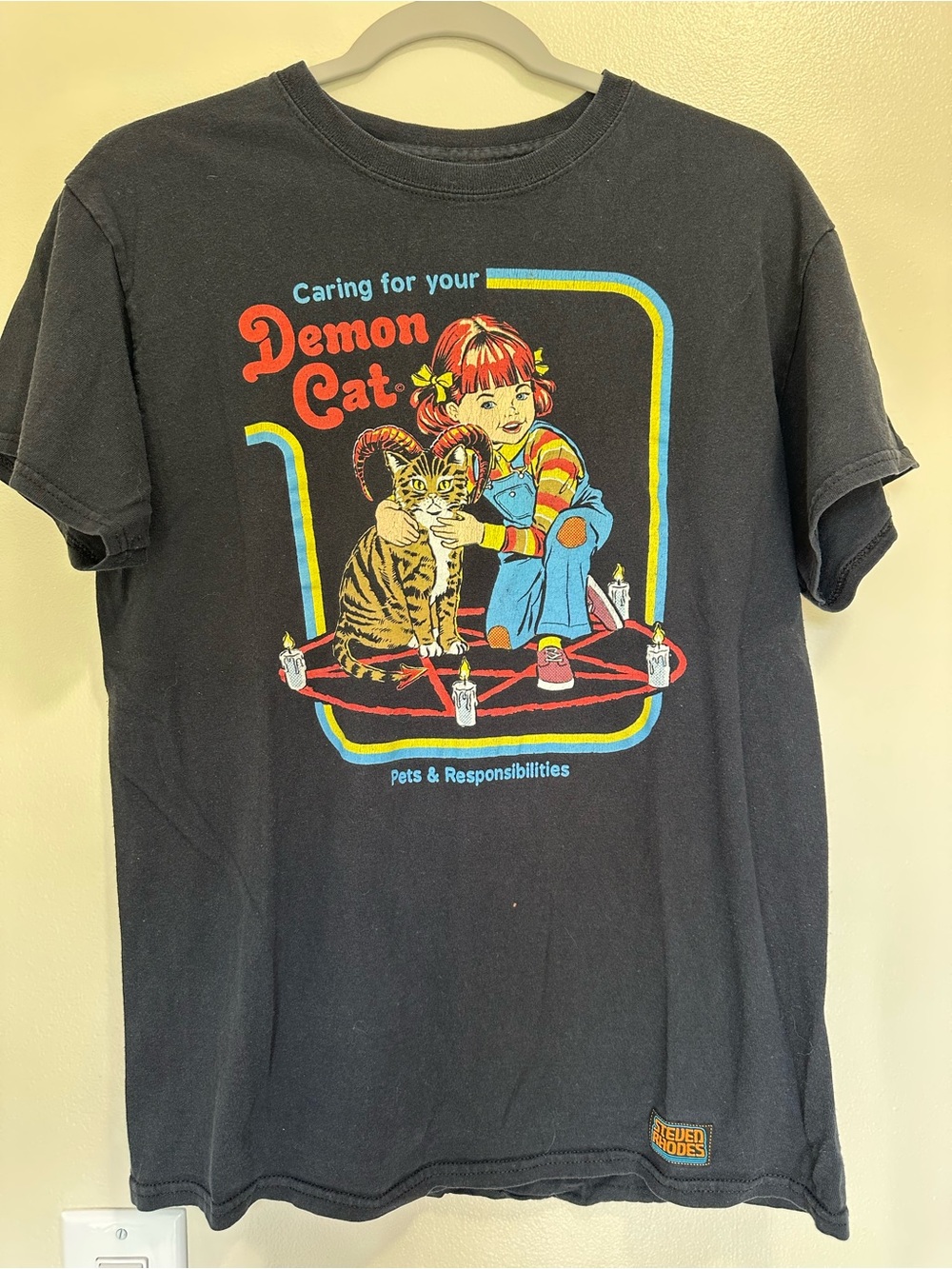Steven Rhodes Demon Cat Graphic Tee - Black